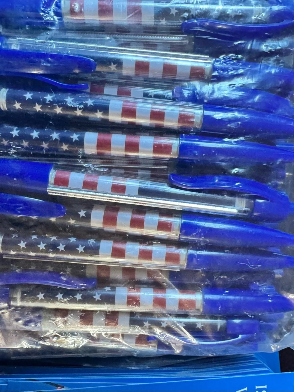 American Flag Ballpoint Pens - Pack for Home Party Supplies. 100 Pens Cards